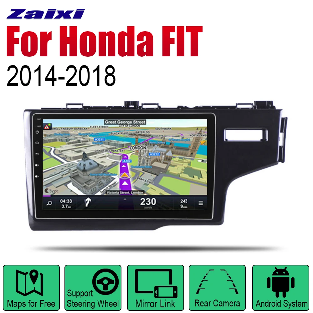 Автомагнитола 2 Din на Android для Honda FIT JAZZ 2014 ~ 2018 GPS навигация BT Wi Fi карта