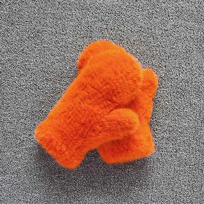 Новые женские перчатки из меха норки теплые вязаные и варежки модные милые