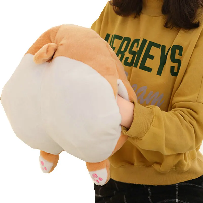 small hand warmer Winer теплый 3 в 1 корги собака попка Подушка с фланелевым одеялом плюшевый корги попа руки wamer Фаршированная корги попа подушка милый питомец подарок - Цвет: small hand warmer