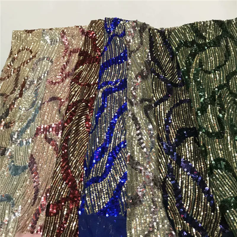 Вышитая блестками африканская сетка тюль кружевная ткань эластичные