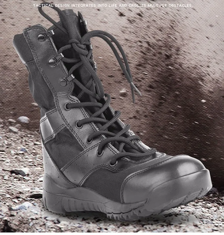 36-46 Size Summer Army Fans Combat Boot Men Women Outdoor Climbing High Top Hiking Shoes Tactical Training Desert Military Boots