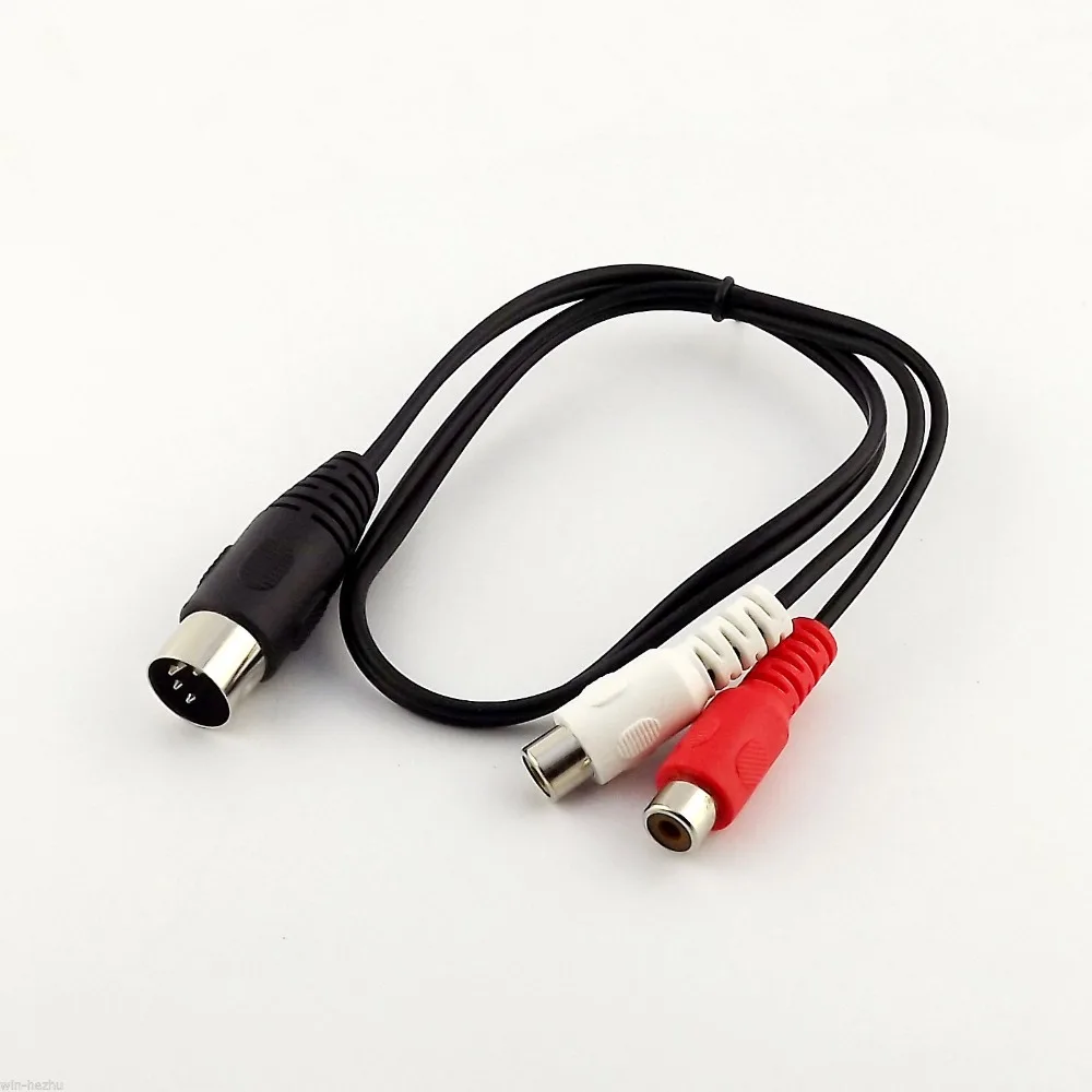 Кабель-адаптер MIDI DIN с 5-контактным штекером типа папа на два RCA Phono Female 50 см 1 шт. |