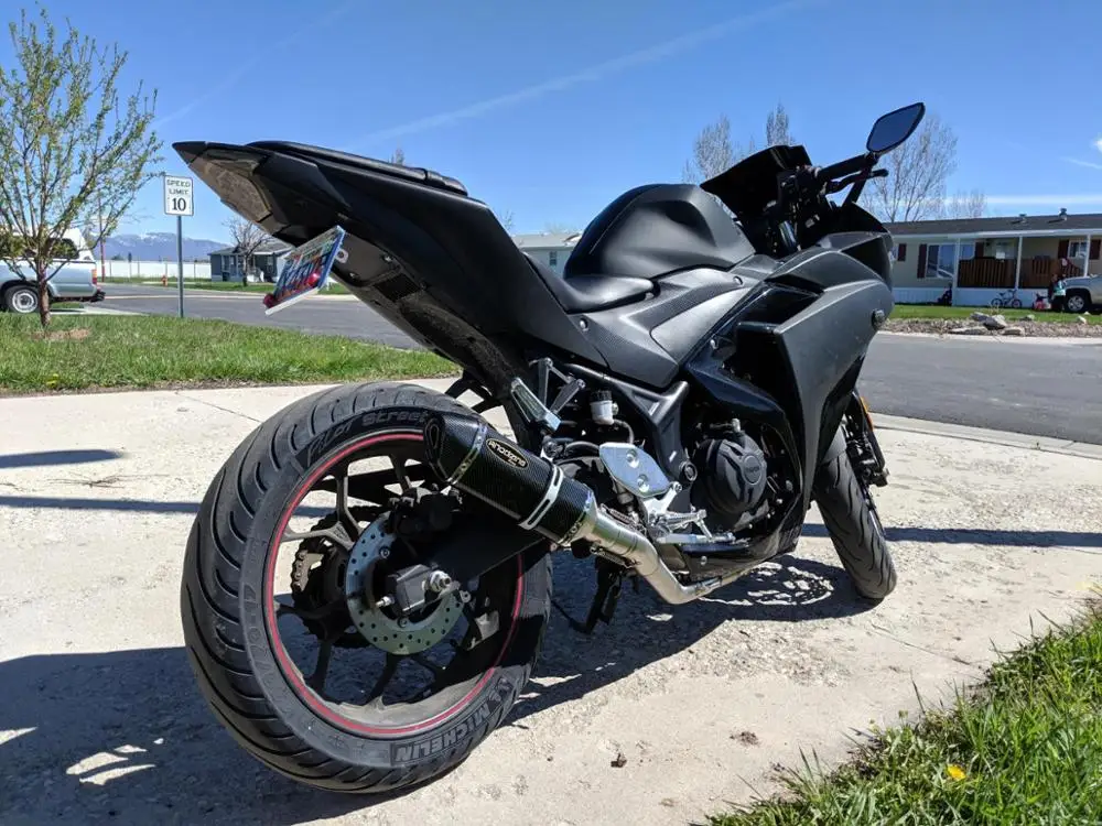Motoo-мотоциклетная выхлопная система для Yamaha R25 R3- с выхлопной трубкой средней трубы без шнуровки