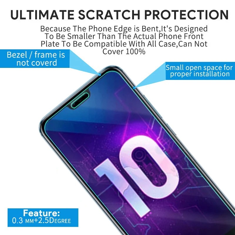 2 шт Премиум Закаленное стекло для Huawei Honor 10 Защитная пленка для экрана прозрачная защитная пленка для HUAWEI Honor 10 стекло