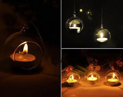 Crystal Candlestick Glass Candle Holder Romantic Wedding Dinner Hanging Decor Holders | Дом и сад