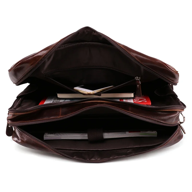 Vintage Genuine Leather Men Briefcases 15.6&quot Laptop Bags Handbag Business Casual Men's Shoulder Bag Travel Messenger | Багаж и