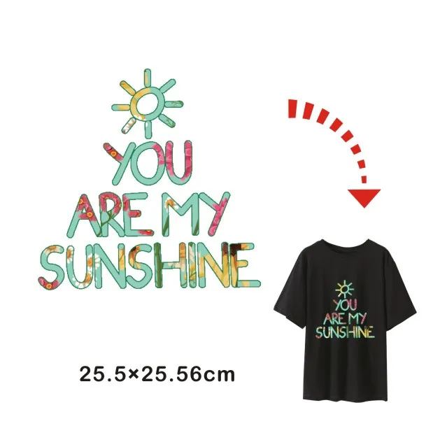 Ты мое солнце Наклейки для леди Костюмы теплообмена hot Пресс гладильная pyrograph