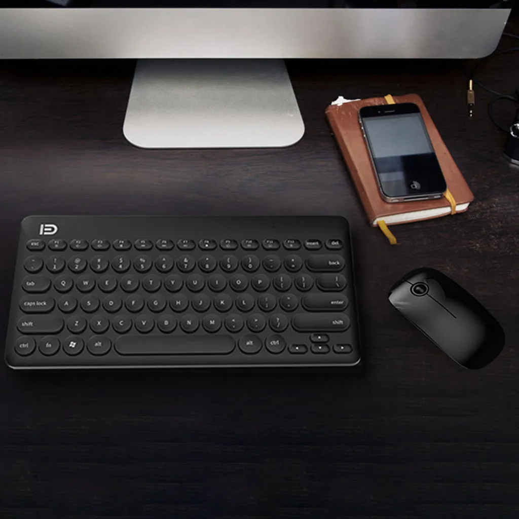 Multimedia Wireless Keyboard Mouse Combos with Fashionable Ultra Thin Whaterproof Silent Mice for Computer PC Gaming TV#g4