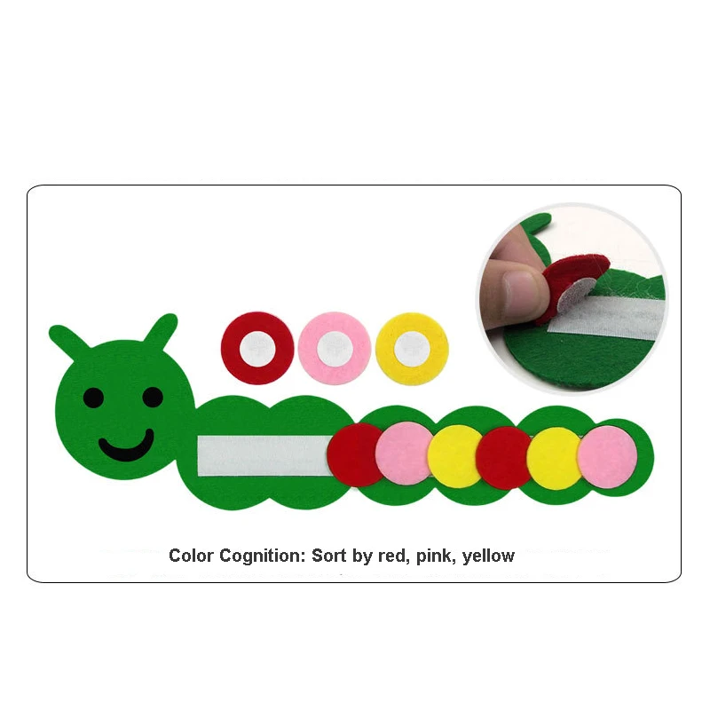 Cute Caterpillar Math Toys Teaching Kindergarten Manual DIY Weave Cloth Early Learning Education Montessori Toy | Игрушки и хобби