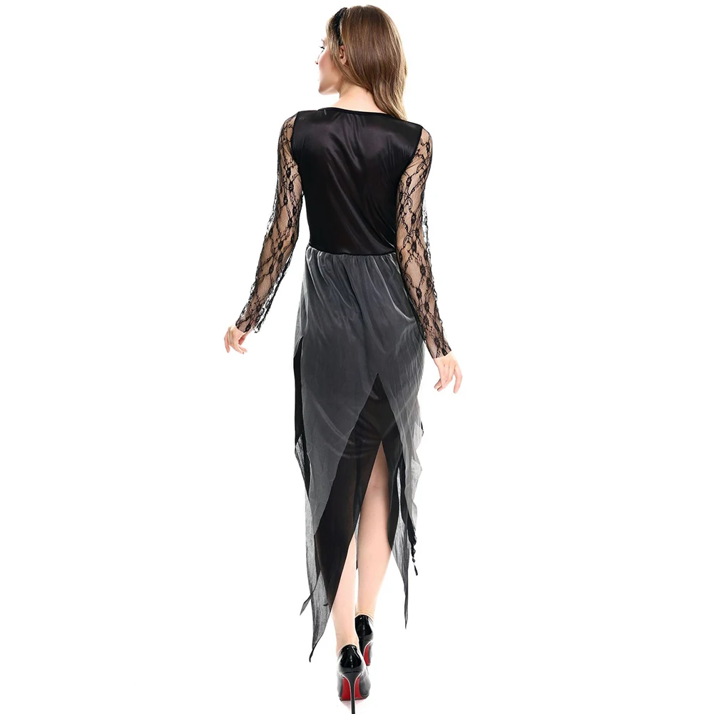 Новый детский костюм на Хеллоуин для женщин нарядное платье из сетчатой ткани с