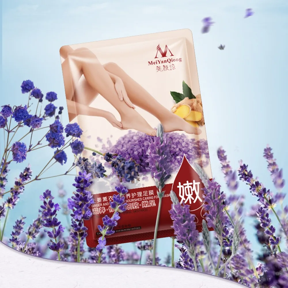 

Ginger Lavender Nourished Caring Foot Care Mask Peeling Cuticles Heel Feet Care Cream Remove Dead Skin Exfoliating Foot Mask