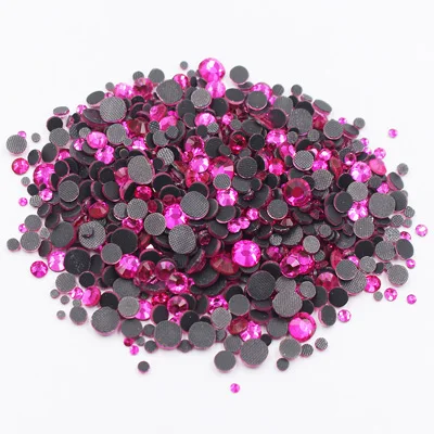 pink Горячая Распродажа, высокое качество, смешанный размер, горный хрусталь, кристалл AB 1000 шт./лот, горячая фиксация, стразы, используются для DIY сумок, одежды, обуви - Цвет: pink