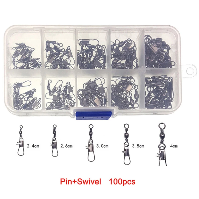 Pureleisure 100 шт./компл. Lead Jig Head рыболовный Вертлюг СКОЛЬЗЯЩИЙ ПОВОРОТНЫЙ разъем не образуются затяжки кнопки Pin рыболовный крючок приманки рыболовные снасти комплект - Цвет: 02