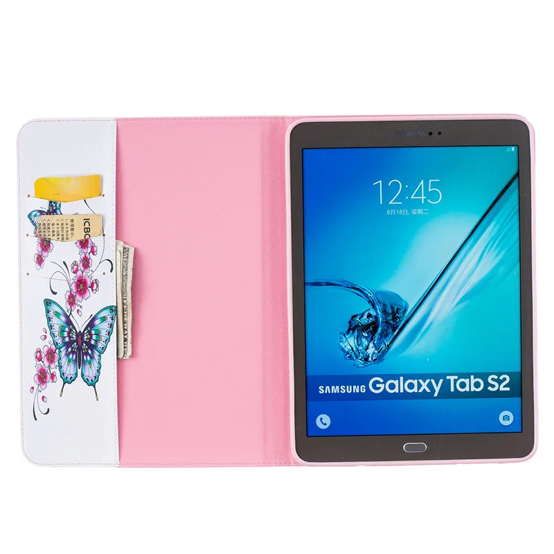 Чехол из силиконовой кожи для Samsung Galaxy Tab S2 9 7 T815 с откидной крышкой и подставкой