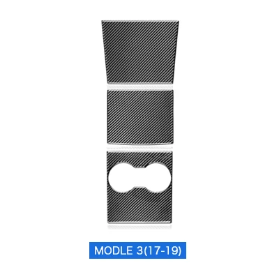 Carbon Fiber 3pcs Для Tesla модель 3 Аксессуары Tesla модель 3 наклейка Tesla модель 3 углеродное волокно центральная консоль для салона коробка для хранения крышка наклейка - Название цвета: Carbon Fiber 3pcs