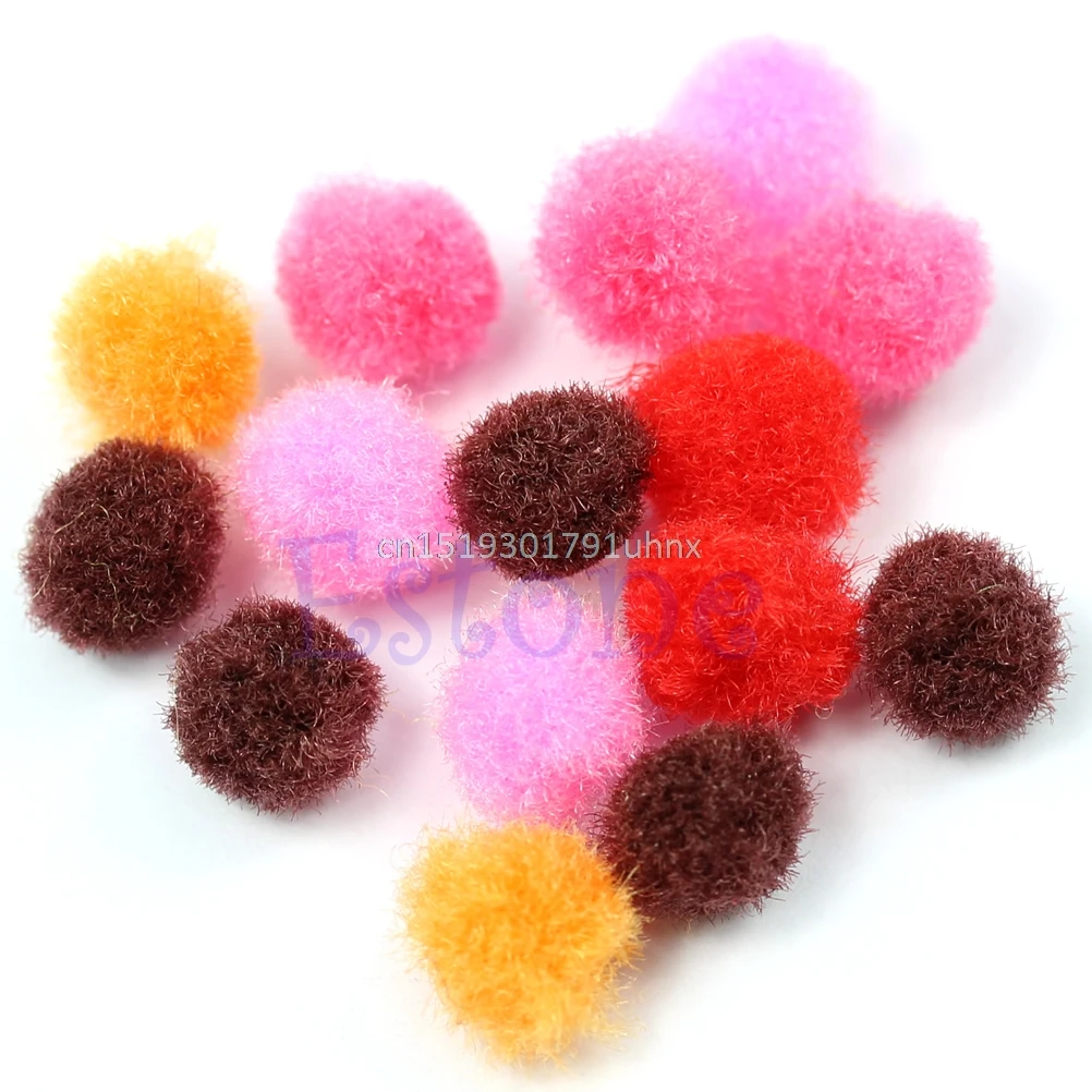 

100/200/500X 8mm Assorted DIY Mixed Color Mini Soft Fluffy Pom Poms Pompoms Ball