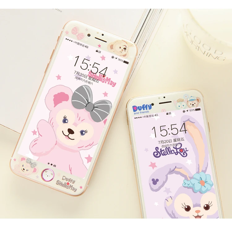 Медведь Даффи для iPhone 8 plus протектор экрана из закаленного стекла для iPhone 7 6 6s plus Мягкий край Передняя пленка крышка телефона+ наклейка