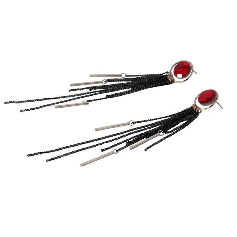 Модные ювелирные изделия красивые длинные серьги-подвески с металлической