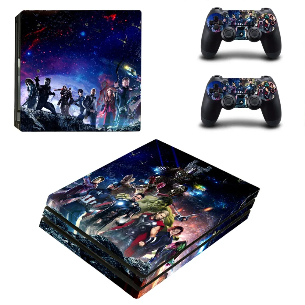 Виниловая наклейка на кожу для Playstation 4 и 2 контроллеров PS4 Pro Мстители Endgame