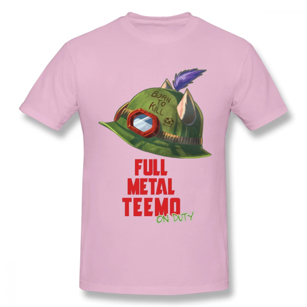 High-Q Teemo из League Of Legends, футболка на заказ, Мужская футболка, топ-дизайн, Классическая игровая футболка - Цвет: Розовый