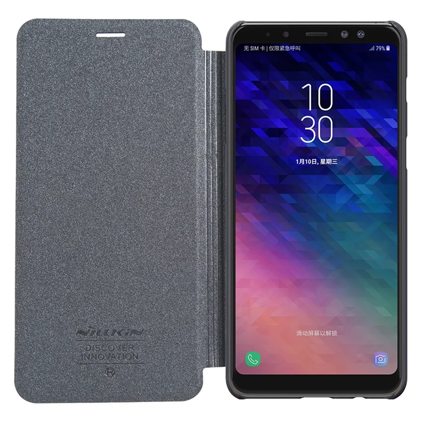Чехол NILLKIN Sparkle для Samsung Galaxy A8 + 2018 сверхтонкий флип-чехол из искусственной кожи Plus
