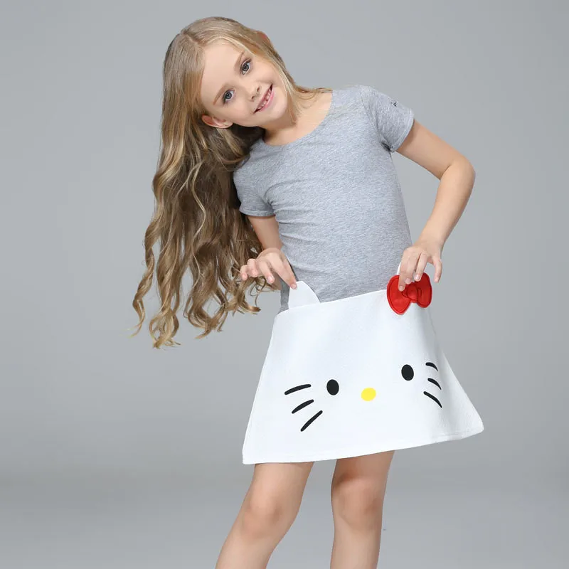 2017 Новорожденных Девочек Платья Hello Kitty Для Милый Стиль Одежды Детская Одежда