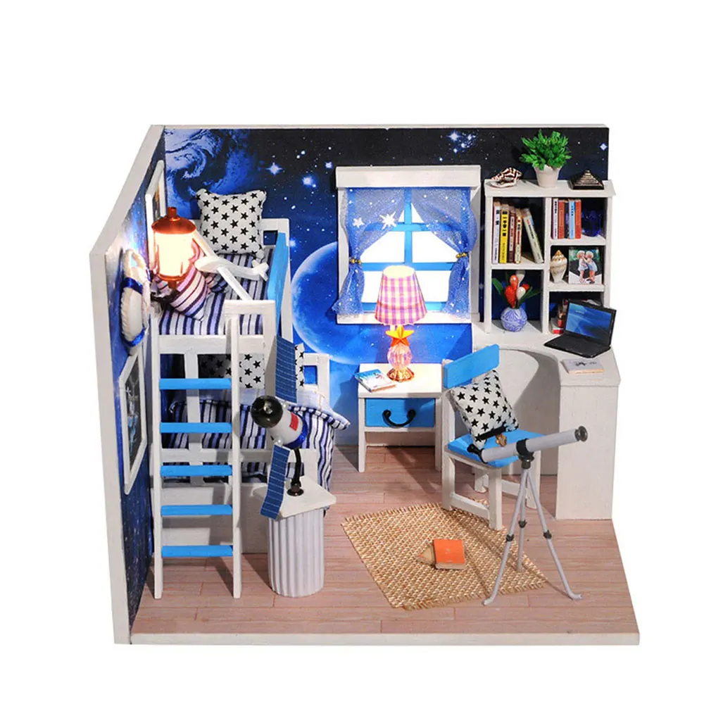 DIY кукольный домик DIY игрушка дом сборка Led игрушки домик подарки мебель детские подарки DIY Дом украшения модель развивающая игрушка - Цвет: Style 11