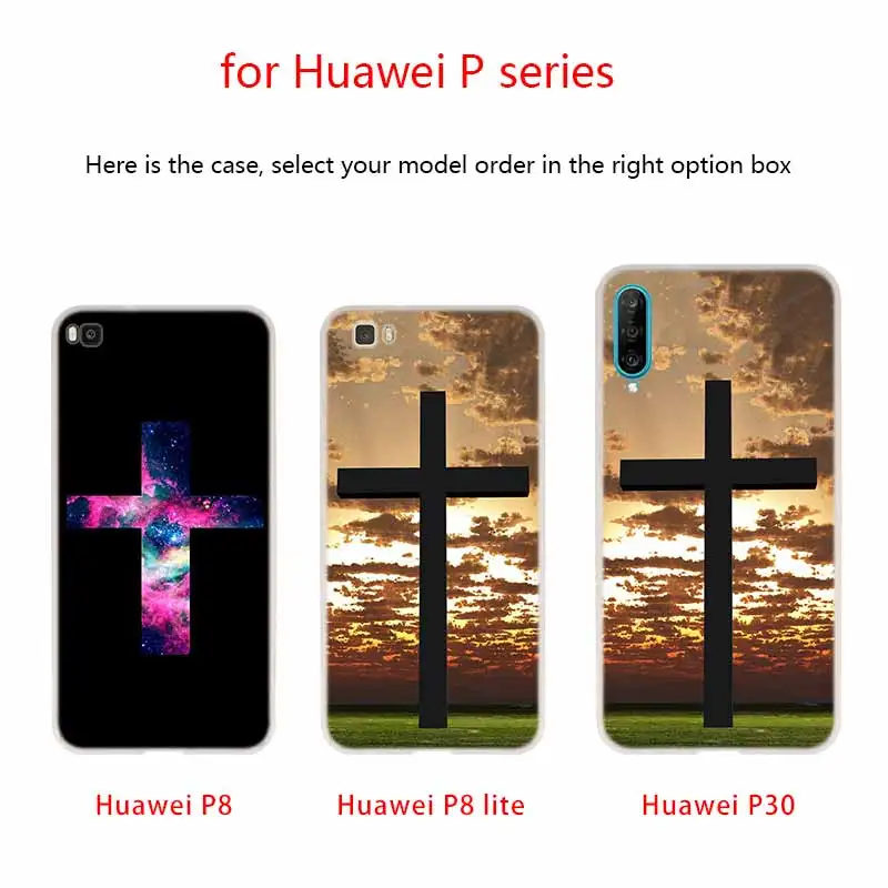 Силиконовый чехол с христианским Иисусом и крестом мягкий для Huawei P50 P40 P10 P20 P30 Lite