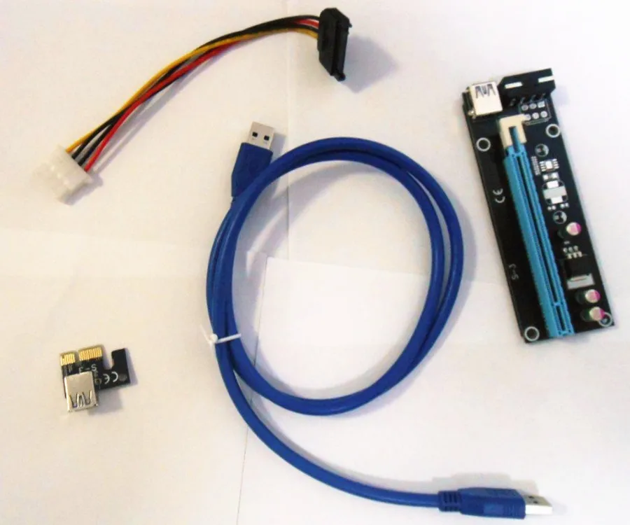 2 шт./лот PCI E Express 1X до 16X карта расширения + USB 3 0 Удлинительный кабель с блоком