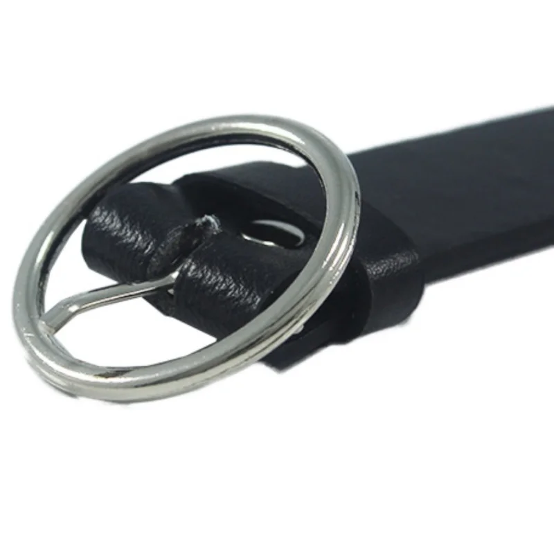 

New Fashion Accessories Punk Belt Round Metal Circle Belts Hot Designer Brand Punk O Ring Leather Belts For Women W1