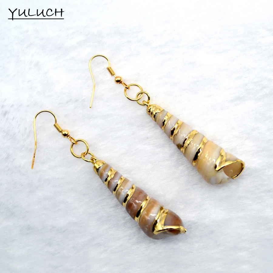 Женские свадебные и вечерние серьги-раковины золотистого цвета корейский стиль |