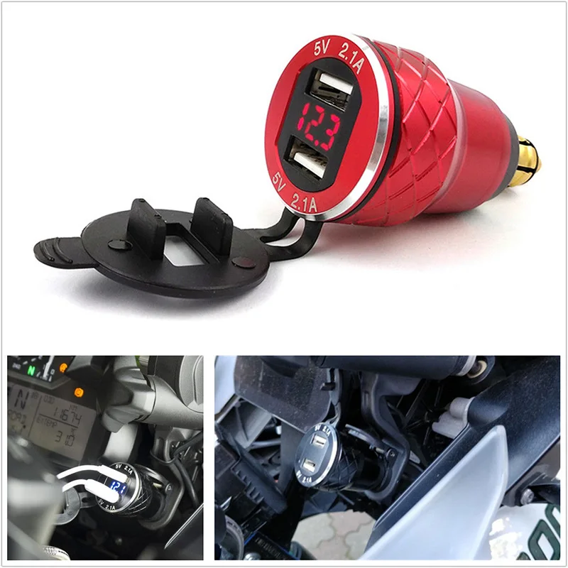 Красный 4 2 А CNC алюминий двойной USB дисплей напряжения зарядное устройство для