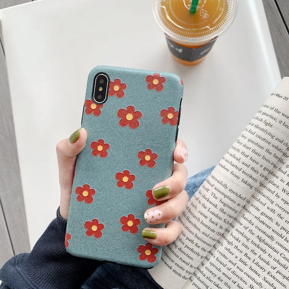 ORYKSZ Fashion Flowers Patterned Phone Case For iphone XS Max X 6 6S 7 8 Plus Cases XR Cute Silicon Soft Back Cover |