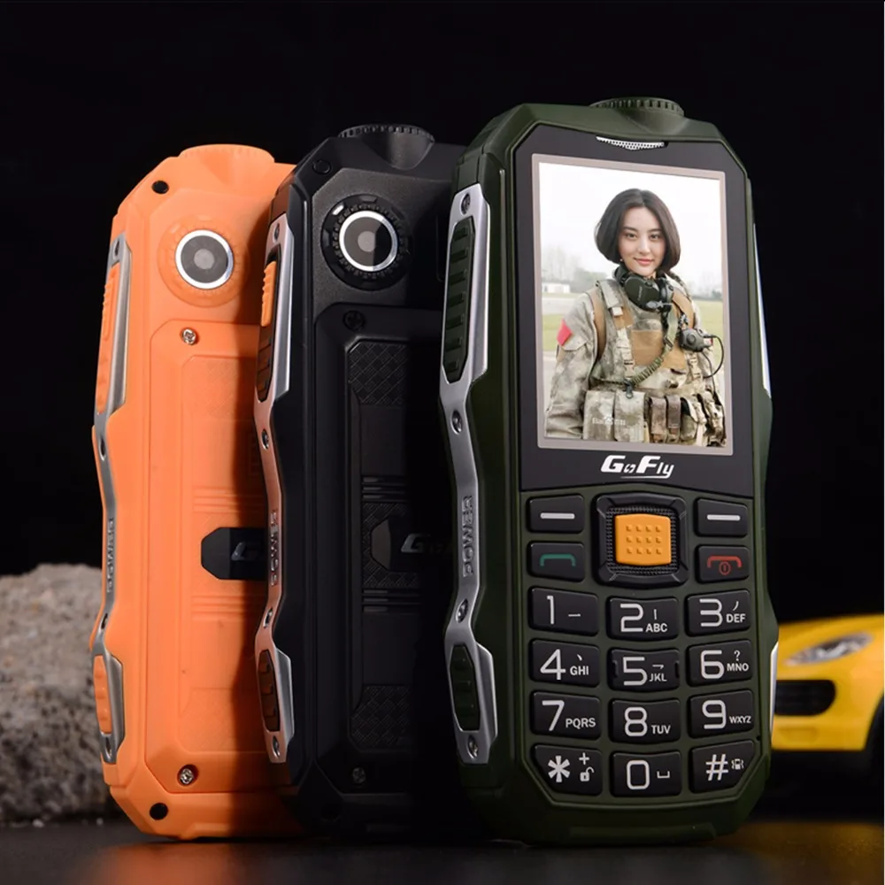 GOFLY F7000 русский арабский противоударный SOS фонарик 6800 мАч Батарея долгого ожидания Мощность мобильного банка для телефона или фонарика FM сотовый P069