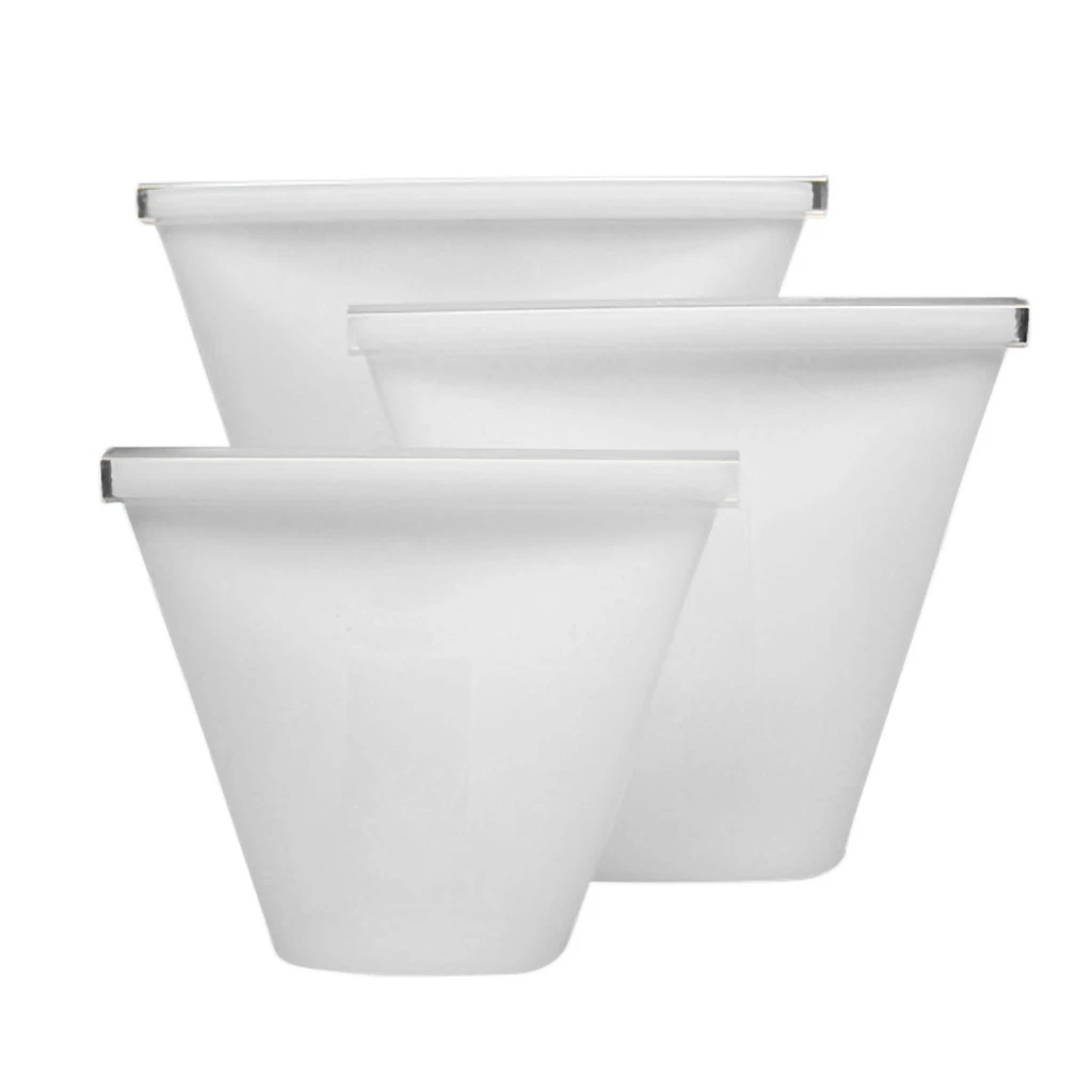 3 x Cup Set White 8 x многоразовые силиконовые пакеты для сохранения пищи герметичные уплотнения на молнии герметичные емкости для хранения продуктов контейнер Универсальная кухонная посуда - Цвет: 3 x Cup Set White