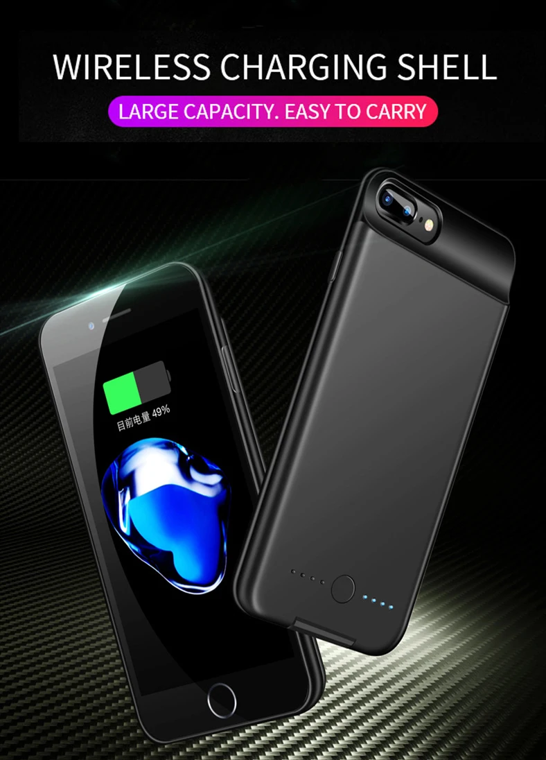 Чехол для аккумулятора, Ультратонкий чехол для iPhone 6, 7, 8, 6s Plus, чехол для зарядного устройства, чехол для зарядного устройства, Внешний чехол для задней панели