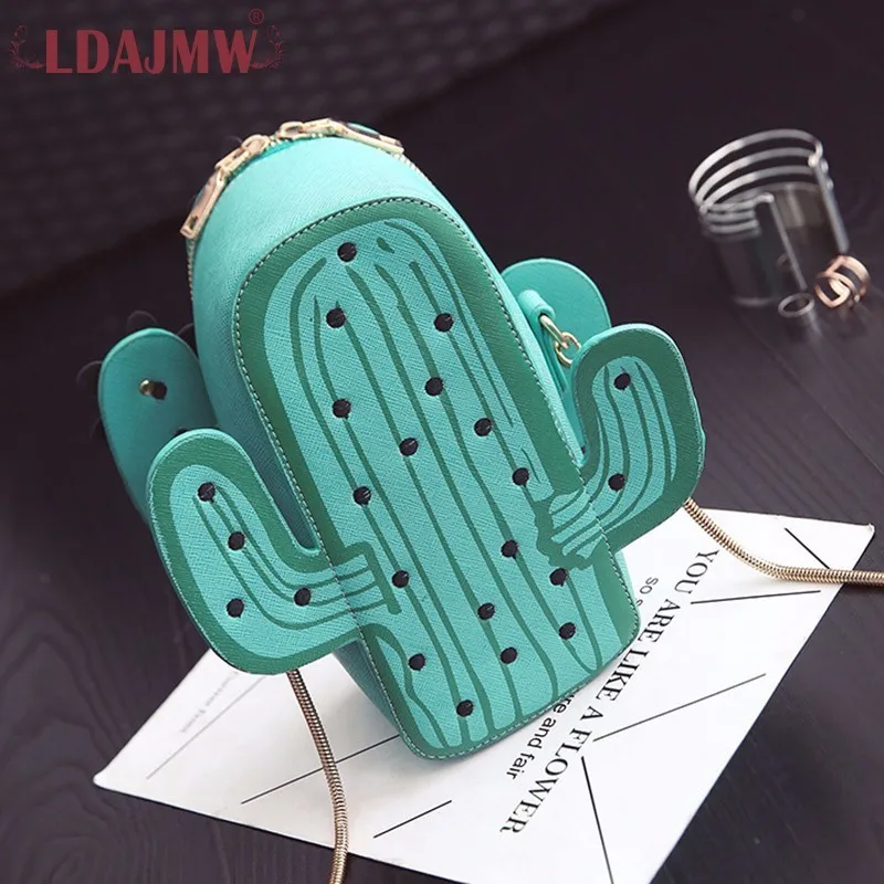 LDAJMW женская сумка 2017 Весенняя новая Индивидуальная на плечо С КАКТУСОМ модная