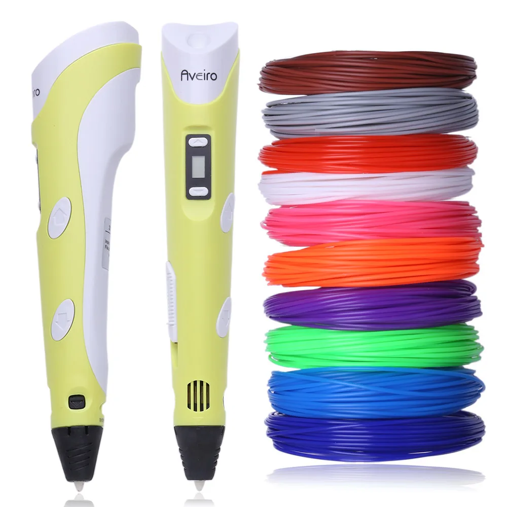 3d ручка 3д ручка 1.75 мм PLA DIY 3D печать Ручка LED/ЖК-дисплей Экран 3D ручка живопись ручка+ 200 м нити творческий подарок игрушки для детей Дизайн рисунок