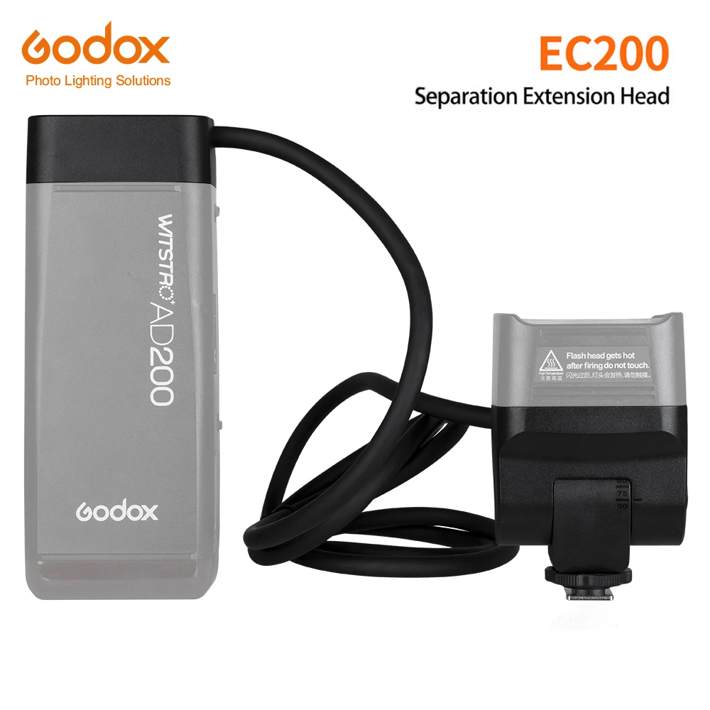 

Godox EC200 1.85m Cable AD200 Remote Separation Extension Head with Hot Shoe Portable for Godox AD200 Flash Light
