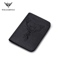 williampolo fashion small mini ultra thin compact wallet handmade wallet cowhide card holder short design purse new 191416
