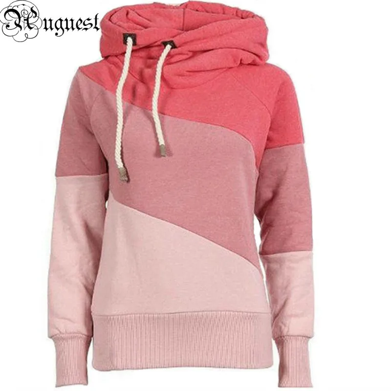 Угость над размером d толстовка с капюшоном Длинная Spilt лоскутное длинным рукавом