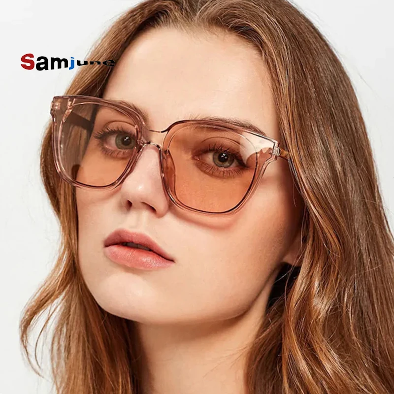 

Samjune New Small Square Sunglasses Women Luxury Brand Designer Frame Transparent Gradient Sun Glasses Oculos De Sol Feminino