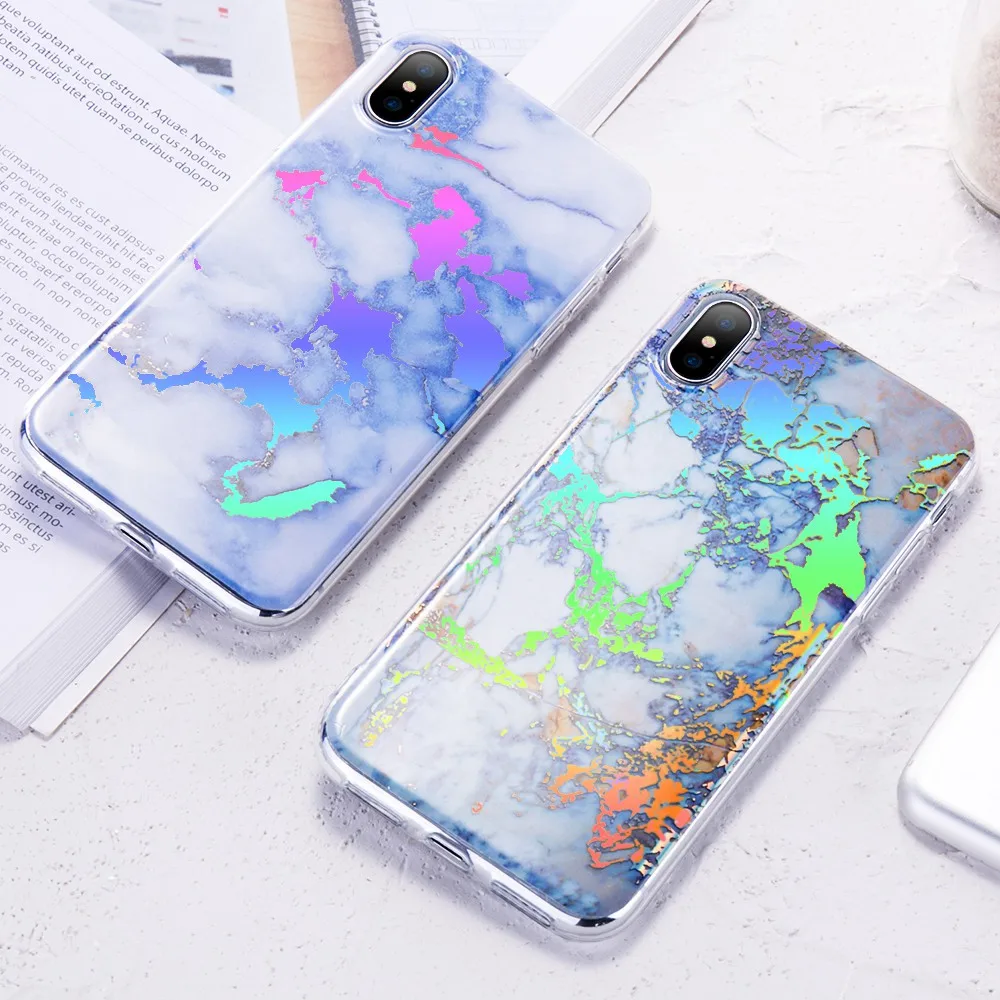 KISSCASE цветной мраморный чехол для iPhone X XS 7 8 Plus 6s 6 Мягкая силиконовая задняя крышка