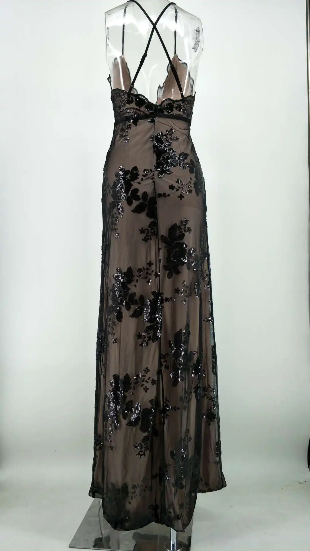 Robe De Soiree YIDINGZS сексапильное вечернее платье с блестками, женские вечерние платья с открытой спиной и перекрестными ремешками
