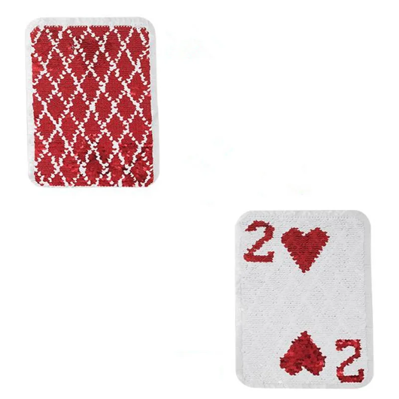 Change color up and down flip sided patch sequins 18cm poker diy flower patches for clothing deal with it free shipping | Дом и сад