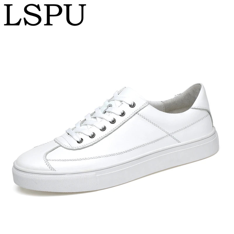 2019 Spring Luxury Brand Cow Leather Men Skateboarding Shoes Outdoor Fashion Lace Up Trainers Sneakers Plus Size 35-48 | Обувь