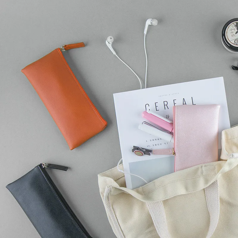 Супер рекомендуемый простой кожаный чехол карандаш черного золотого