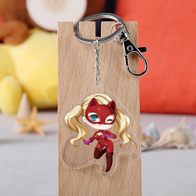 H09 Игра Persona 5 брелок мультфильм фигурка Акира Курусу Анна такамаки двухстороннее акриловое кольцо для ключей - Цвет: H09