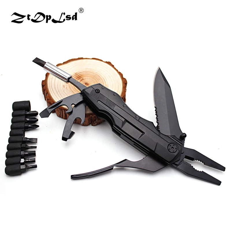 

ZtDpLsd Multi-function Pliers Telescopic Multipurpose Combination Tool Outdoor Emergency Camp Portable Survival Knife Wrench