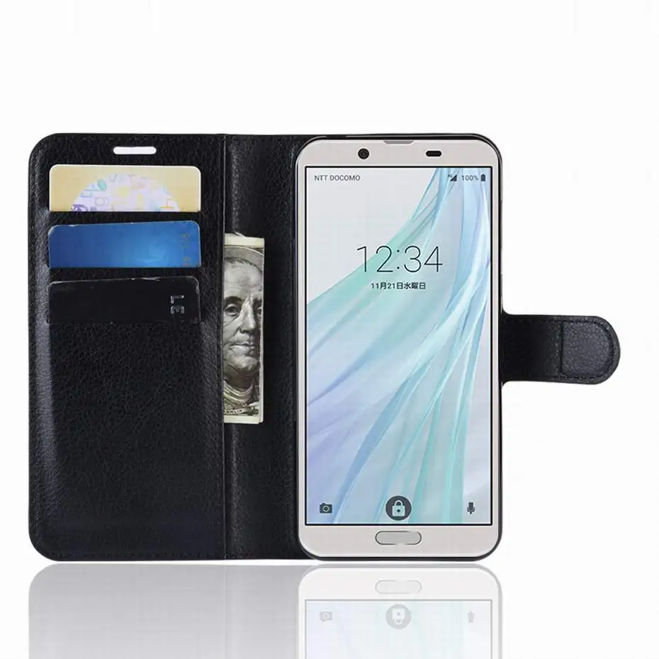 Чехол-книжка для Sharp Aquos Sense 2 роскошный бумажник чехол из искусственной кожи